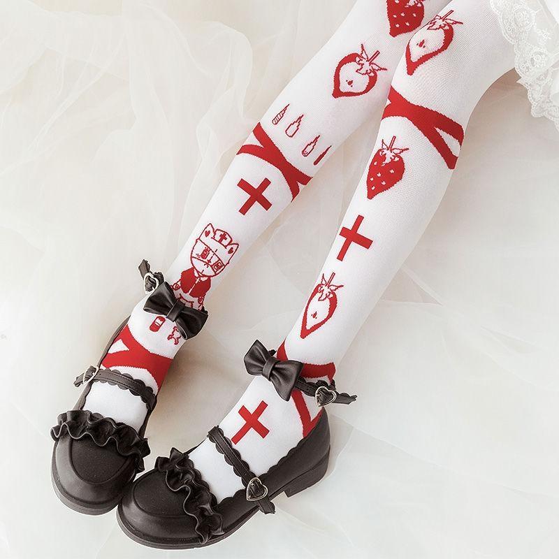 Emergency Berry Stockings - berries, berry, cats, doctor, harajuku