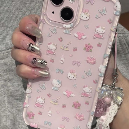 Coque de téléphone rose à motif de chat dansant KI683