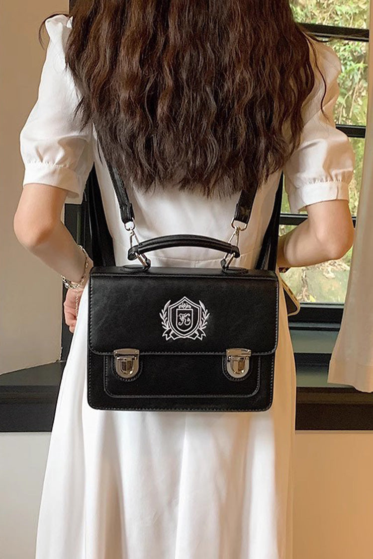 Japanese School Style Lolita Handbag with Sweet Print - Dual Color Options