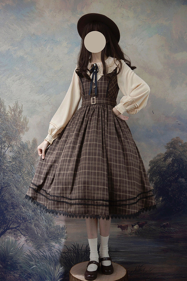 Elegant Lolita JSK Dress with V Collar and High Waist