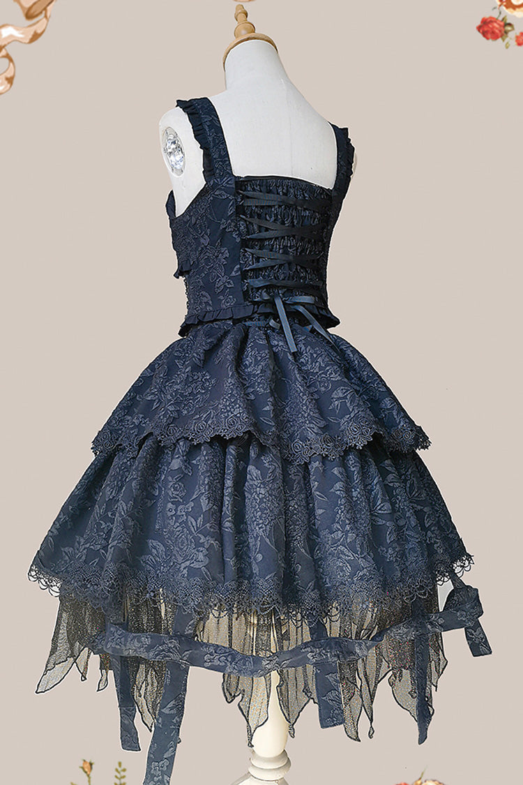 Double-Layered Ruffle Lace Gothic Skirt - Apprentice Witch