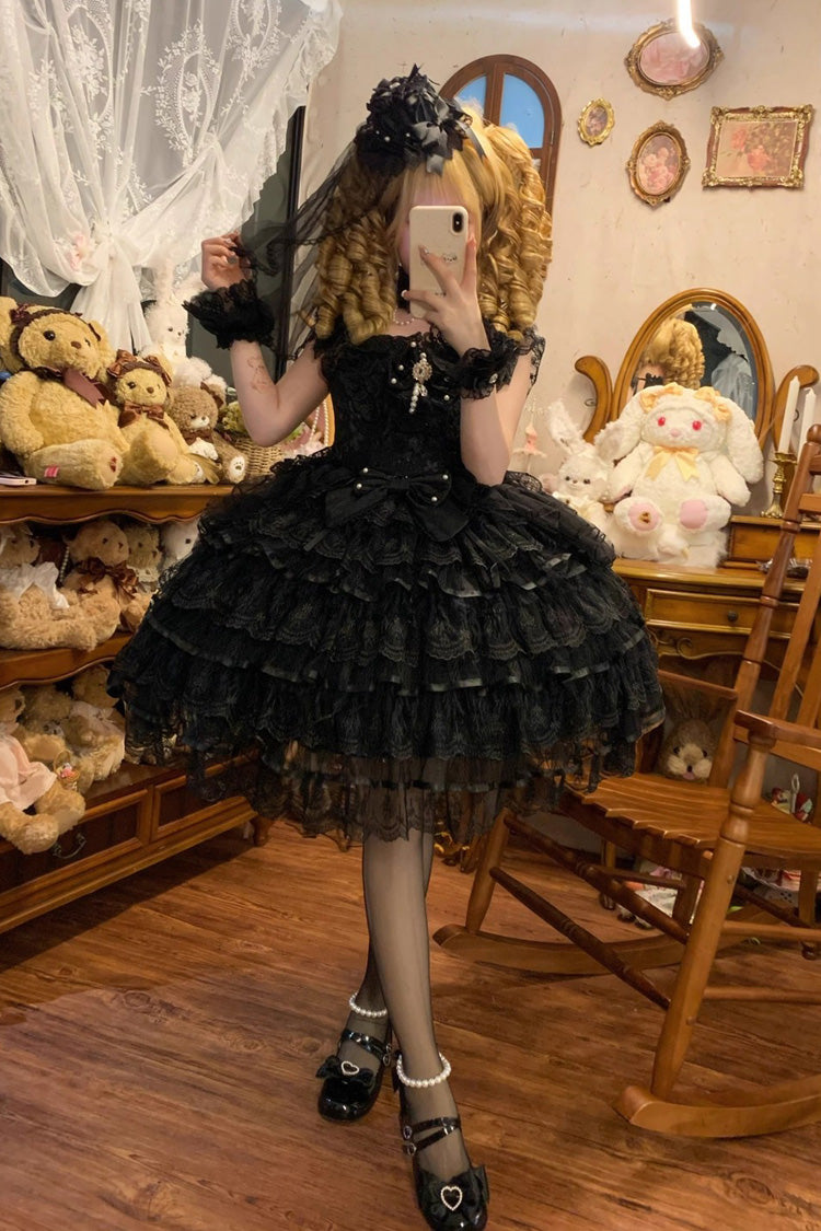 Sleeveless Multi-Layered Ruffle Hanayome JSK Dress - Ballad of Feathers