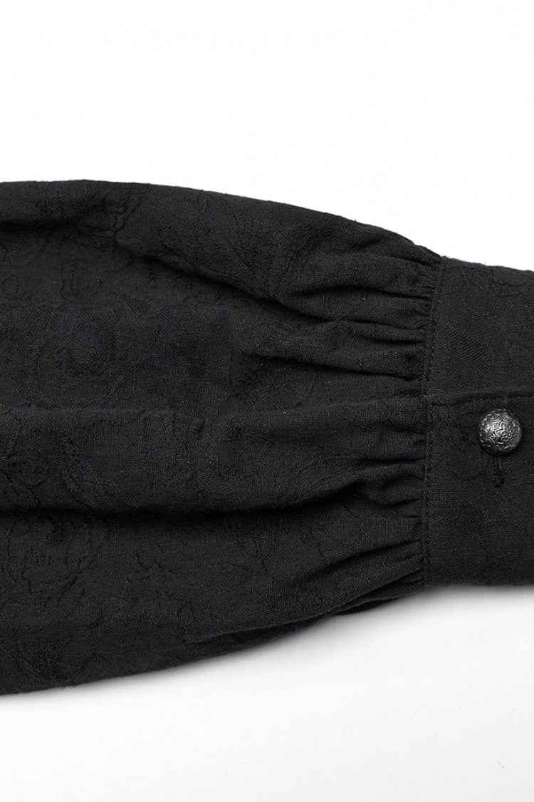 Gothic Men's Blouse with Puff Sleeves and Shoulder Straps - Two Shades