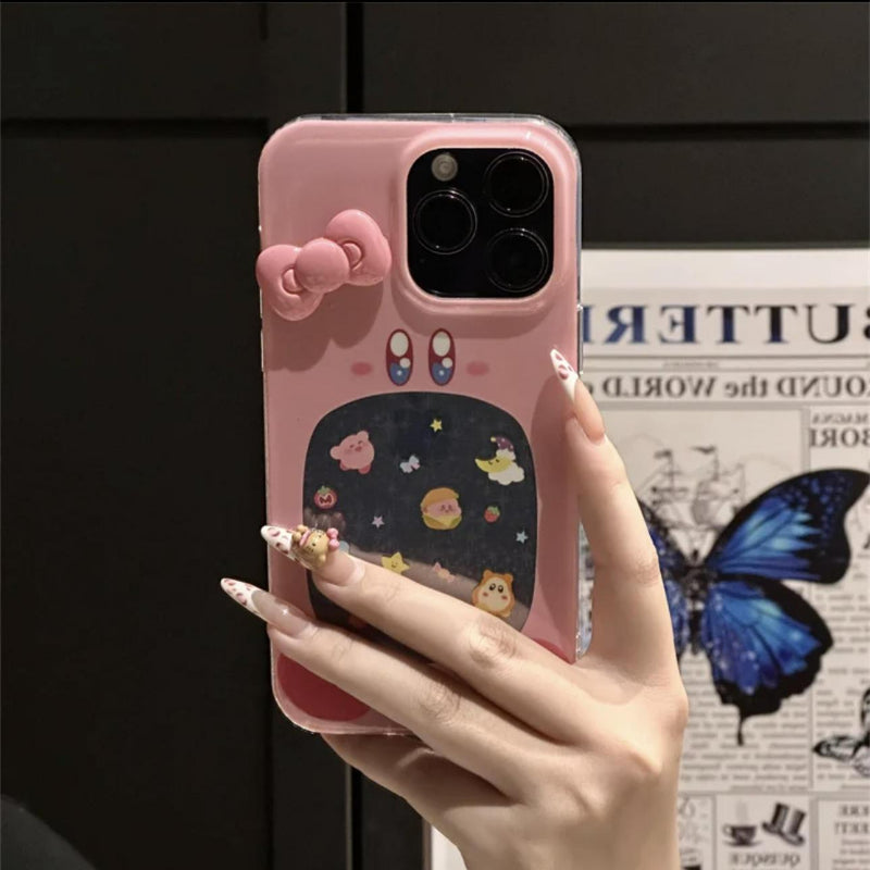 Cartoon Kirby Phone Case with Colorful Chain KI693