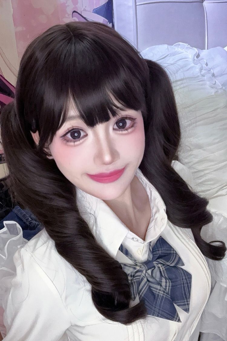 Twin Tail Curly Lolita Wig with Bangs