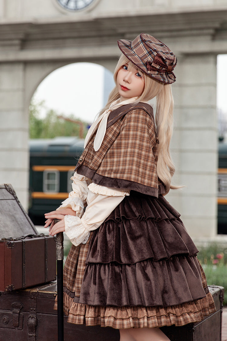 Chocolate High Waist Asymmetric Ruffle Strap Dress - Morning Tune