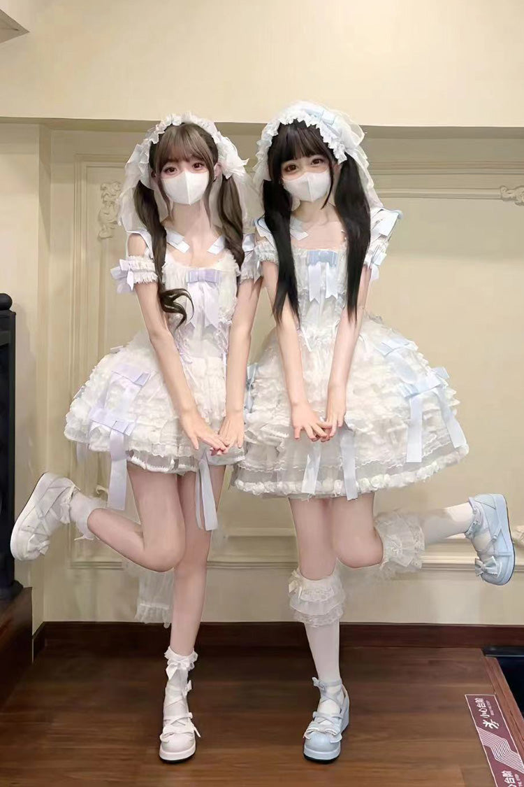 Serenade Multi-Tier Ruffle Bride Bow Lace Princess JSK - 3 Colorways