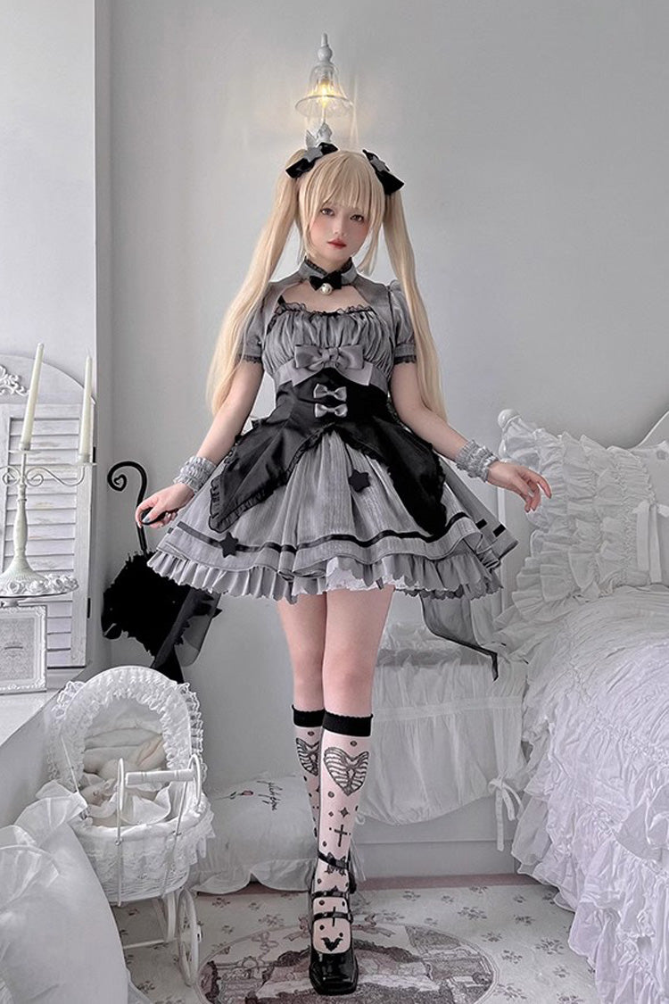 Sweet Lolita JSK Dress with Magic Star and Bowknot - Dual Color Options