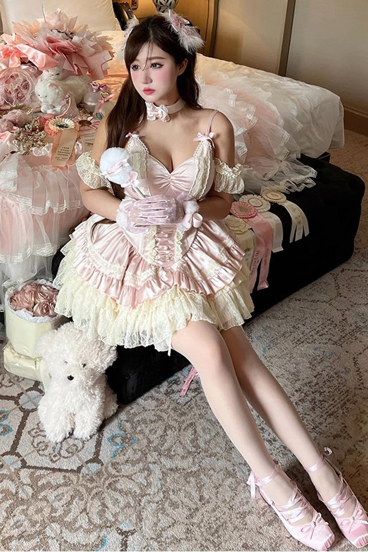 Ballet Cat Ruffle Bowknot Lace JSK, Multi-Layered Sweet Ballet Lolita Dress