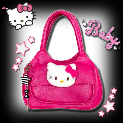 Sac à main en cuir rose pour chat KI511