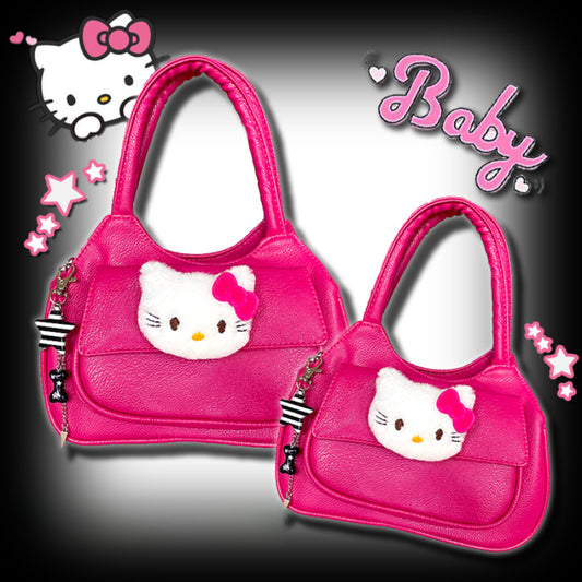 Sac à main en cuir rose pour chat KI511