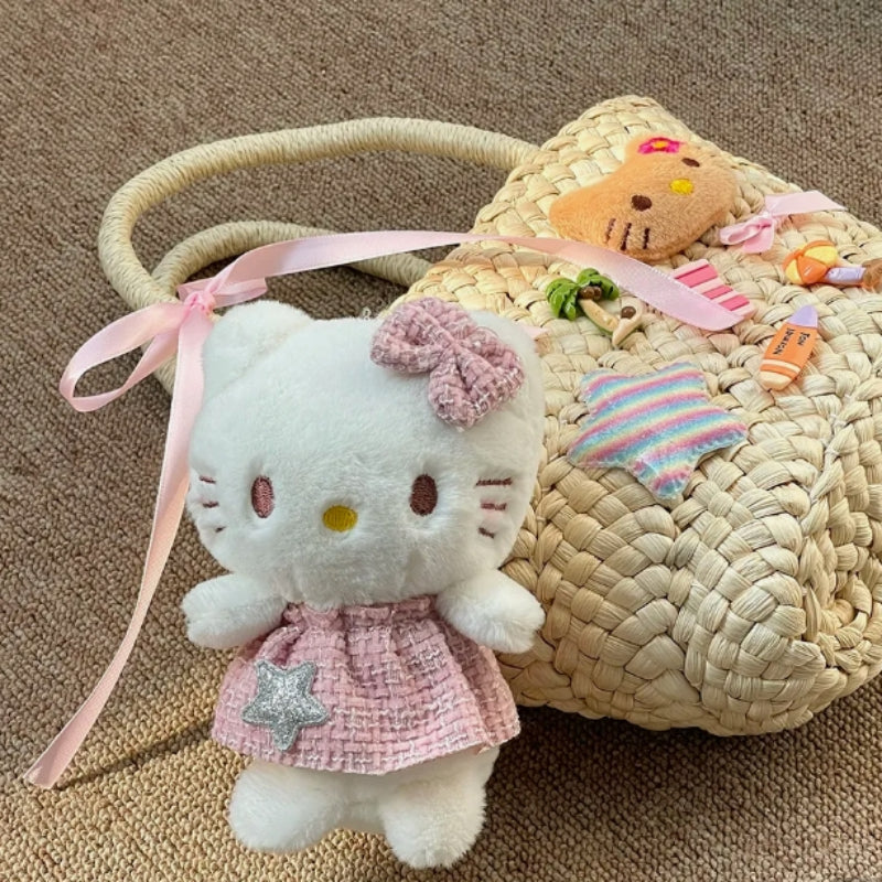 Porte-clés en peluche Chaton avec robe KI416