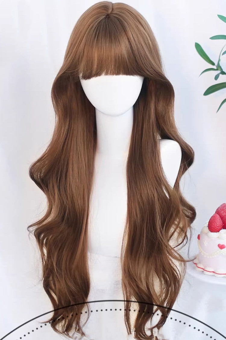 Wavy Long Daily Lolita Wig with Airy Bangs - 5 Tones
