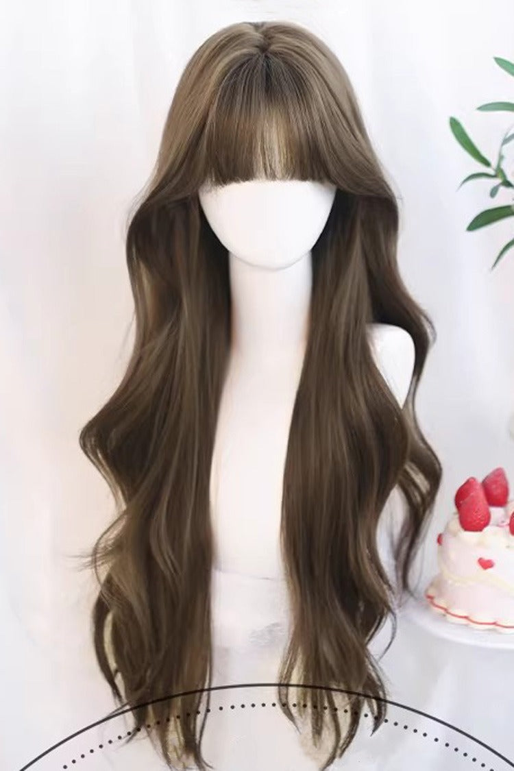 Wavy Long Daily Lolita Wig with Airy Bangs - 5 Tones