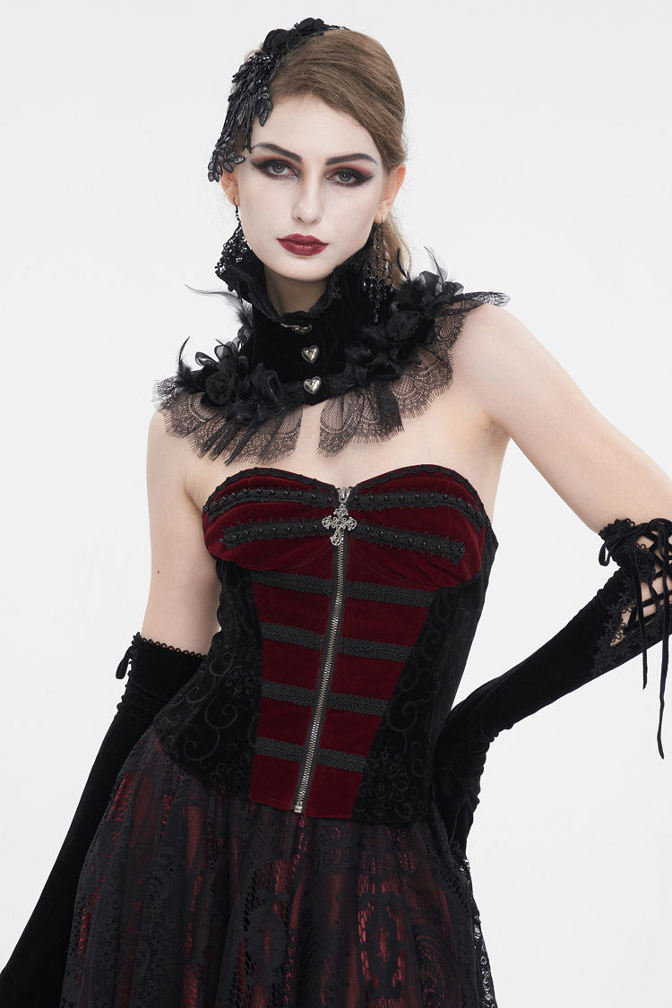Crimson Noir Lace-Up Women's Gothic Corset
