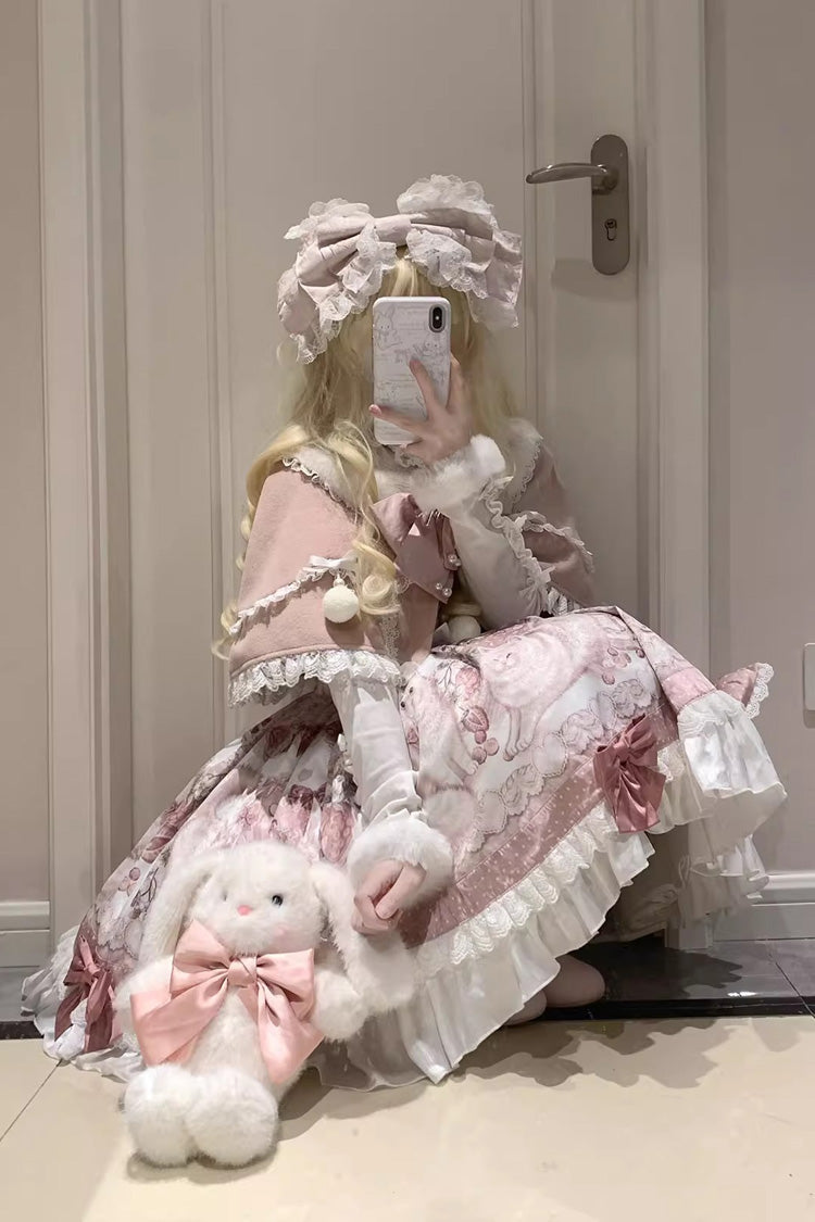 Cat Dessert House Print Ruffle Bow Lolita JSK Set