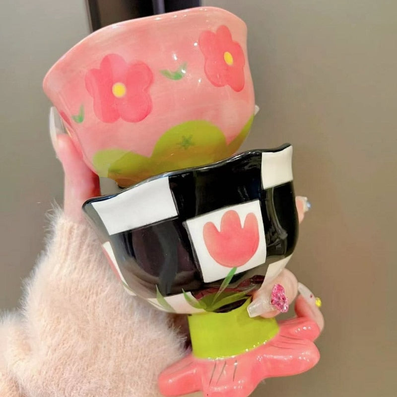 Floral ceramic dessert bowl - bowl - ceramic - dessert - dinnerware - floral