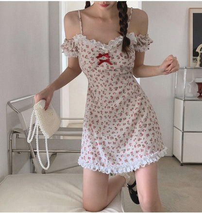 Floral Nymph Dress - dollcore, dollette, dresses, floral, floral angel