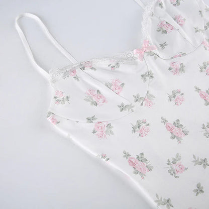 Floral Tank Dress - angelcore, backless, clothing, dress, dresses