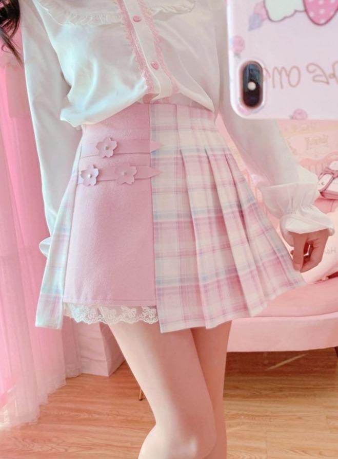 Flower Princess Patchwork Skirt - S - fairy, fairy kei, floral, flower, flower skirt