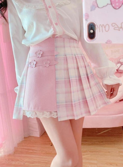 Flower Princess Patchwork Skirt - S - fairy, fairy kei, floral, flower, flower skirt