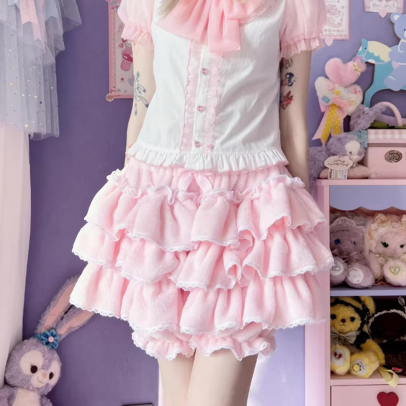 Fluffy ruffled bloomer pants - bloomer - layered - layers - lolita - petticoat