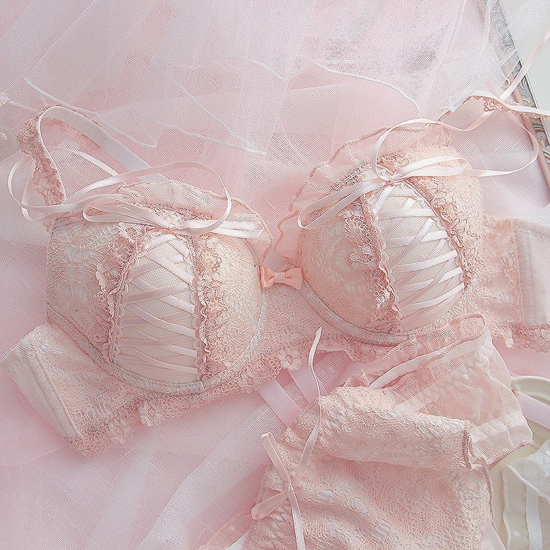 French Coquette Lingerie Set - angelcore, bra, bralette, brasier, coquette