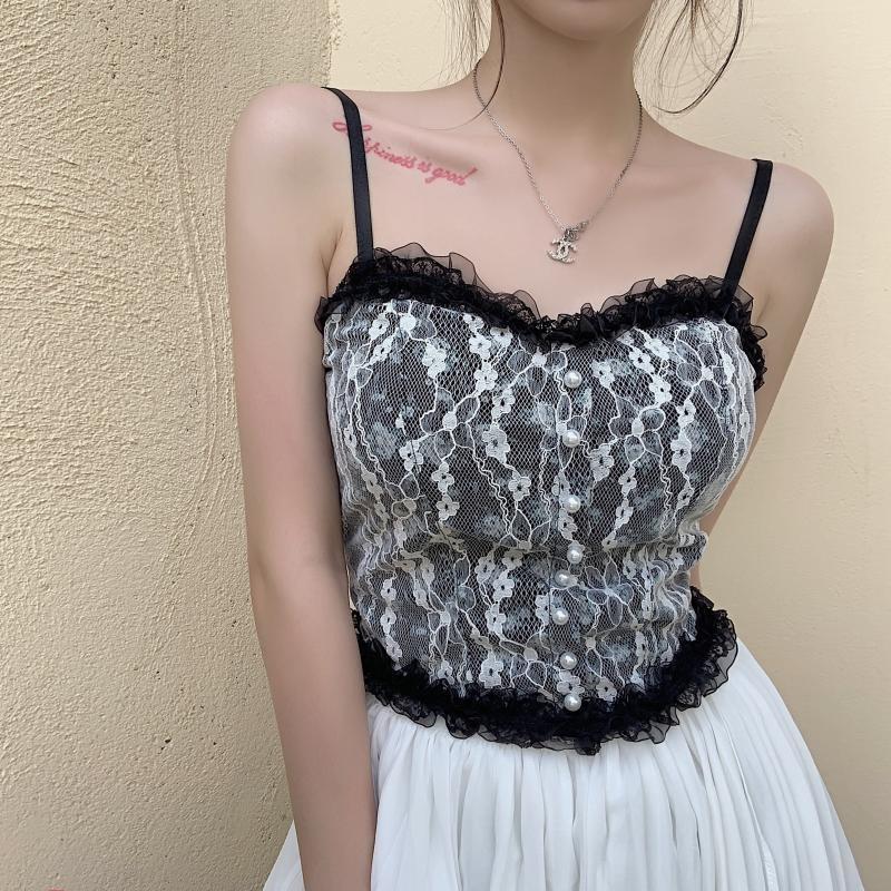 French Floral Camisole - belly shirt, shirts, crop, crop top