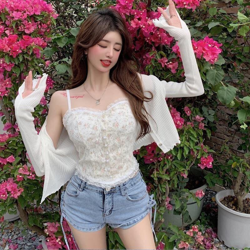 French Floral Camisole - belly shirt, shirts, crop, crop top