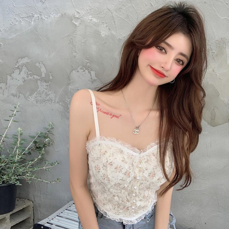 French Floral Camisole - belly shirt, shirts, crop, crop top