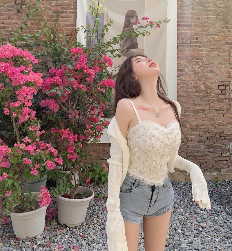 French Floral Camisole - belly shirt, shirts, crop, crop top
