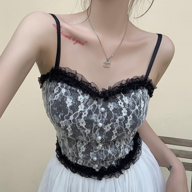 French Floral Camisole - belly shirt, shirts, crop, crop top