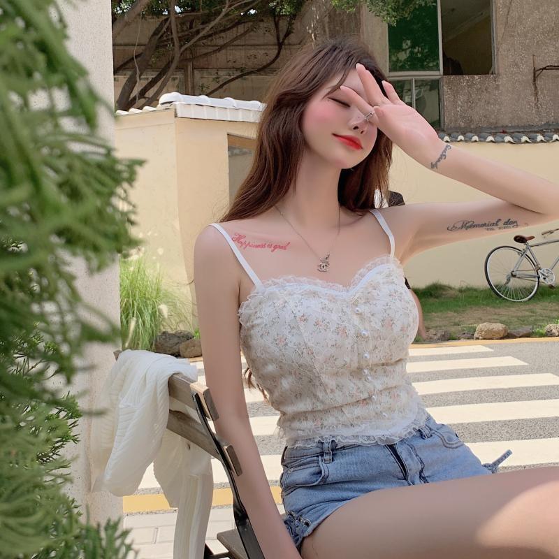 French Floral Camisole - belly shirt, shirts, crop, crop top