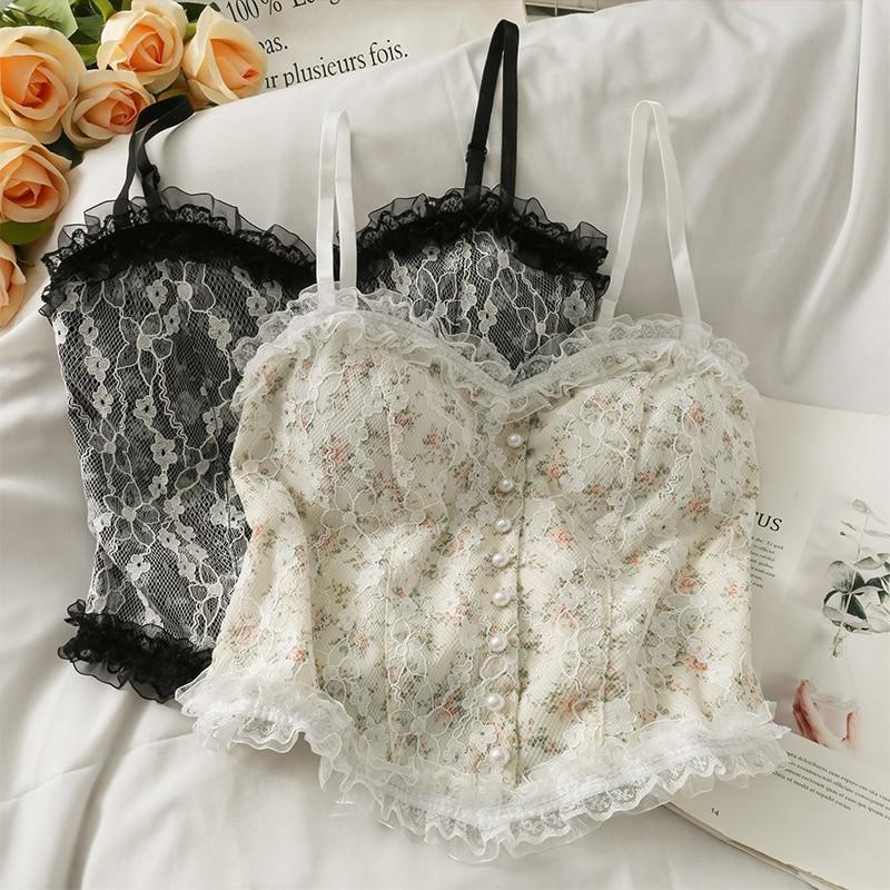 French Floral Camisole - belly shirt, shirts, crop, crop top