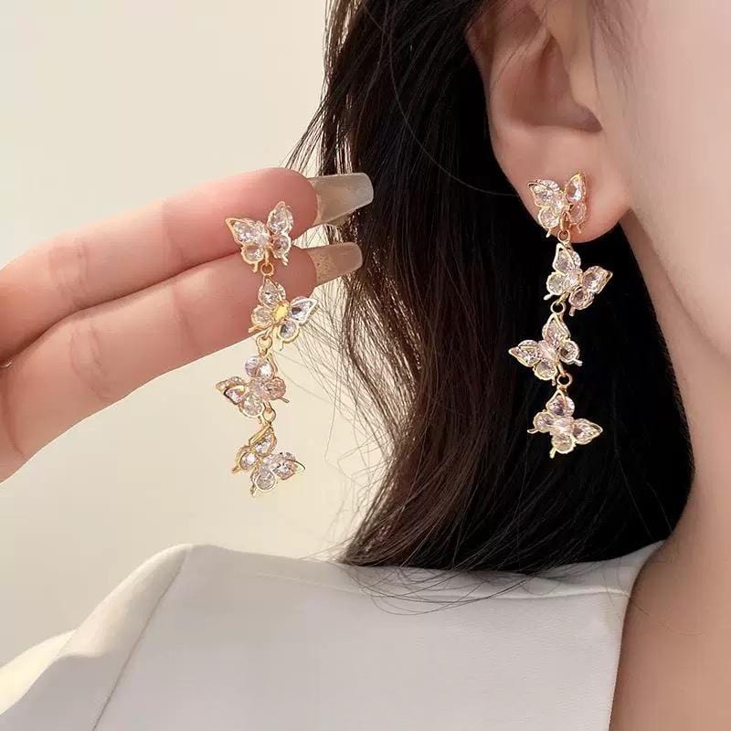 French Style Butterfly Tassel Earrings