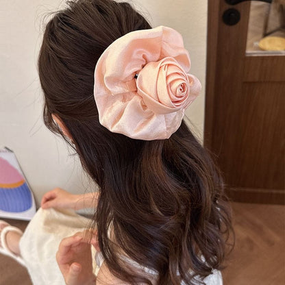 French Rose Flower Hair Claw Clip