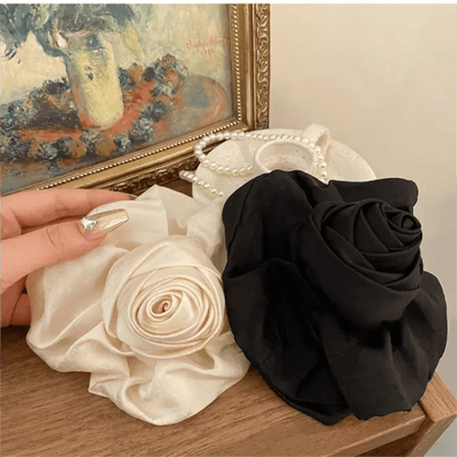 French Rose Flower Hair Claw Clip