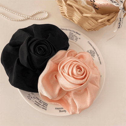 French Rose Flower Hair Claw Clip