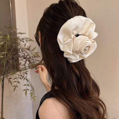 French Rose Flower Hair Claw Clip
