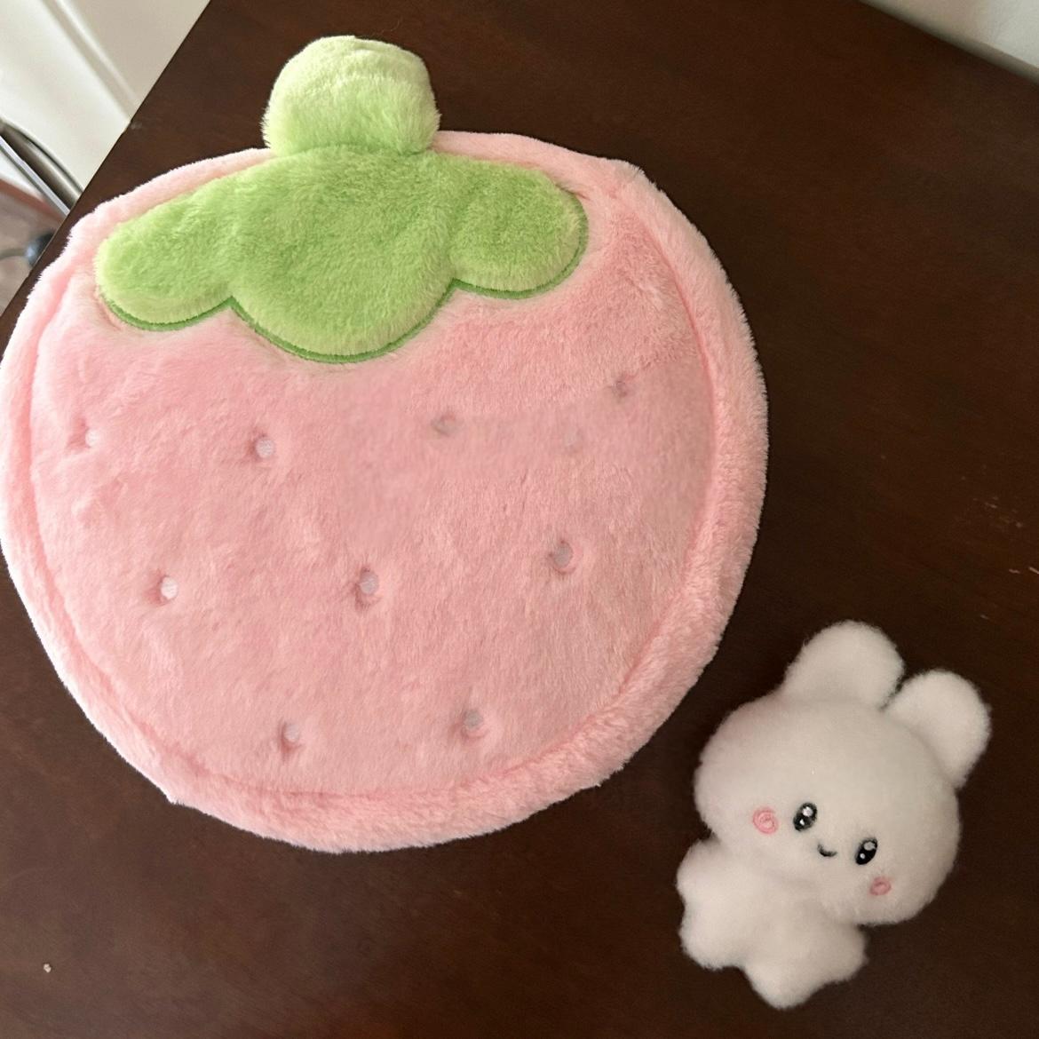 Large Portable Makeup Travel Strawberry Bag Capacity Furry Storage