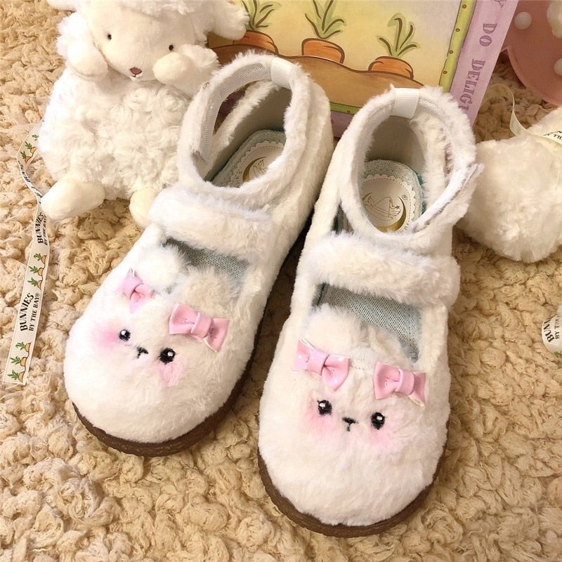 Fuzzy Bear Mary Janes - bear shoes, feetwear, footwear, furry fuzzy shoe