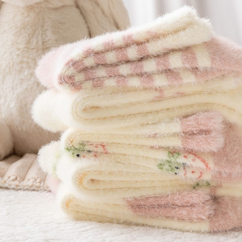 Fuzzy Berry Socks - berries, berry, furry socks, fuzzy socks, socks Kawaii Babe