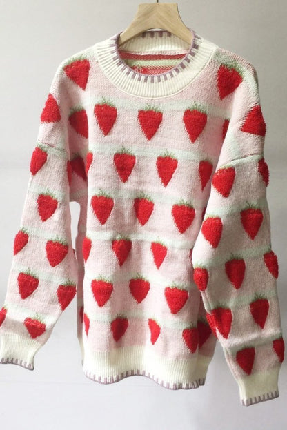 Fuzzy Peaches Floofy Sweater - baby girl, crewneck sweater, fruit, furry, fuz