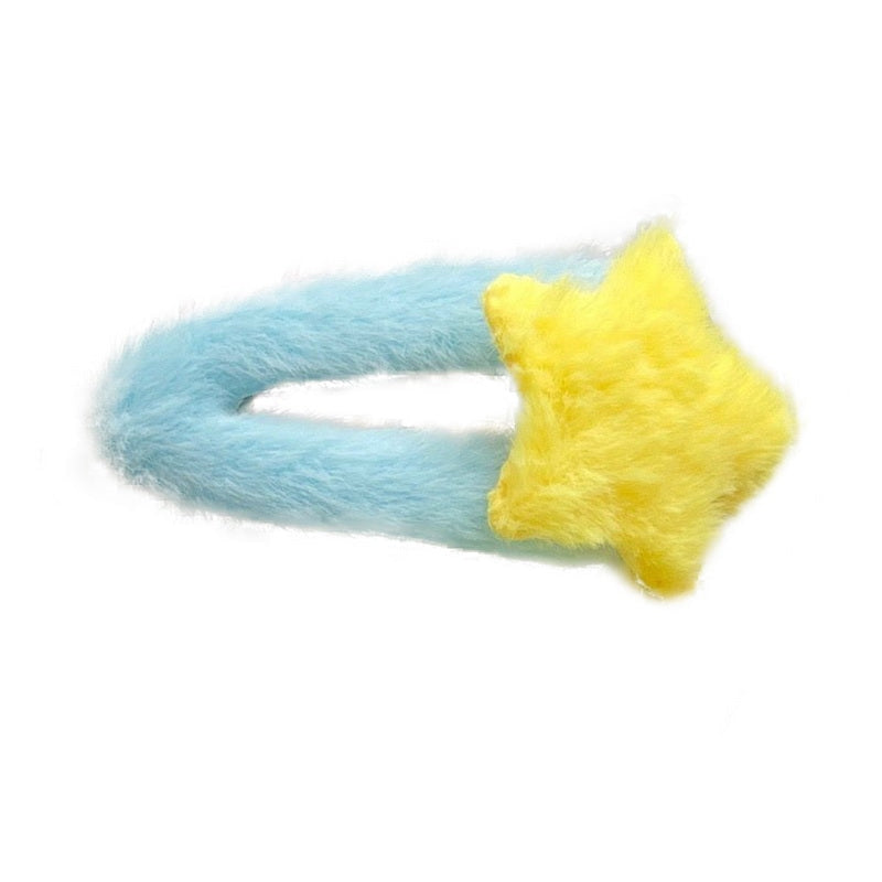 Fuzzy Star Hair Clips - barette, barettes, clips, furry, hair clip Kawaii Babe