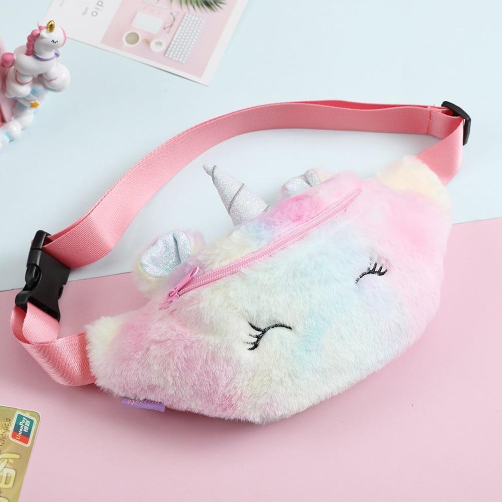 Fuzzy Unicorn Fanny Packs - purse