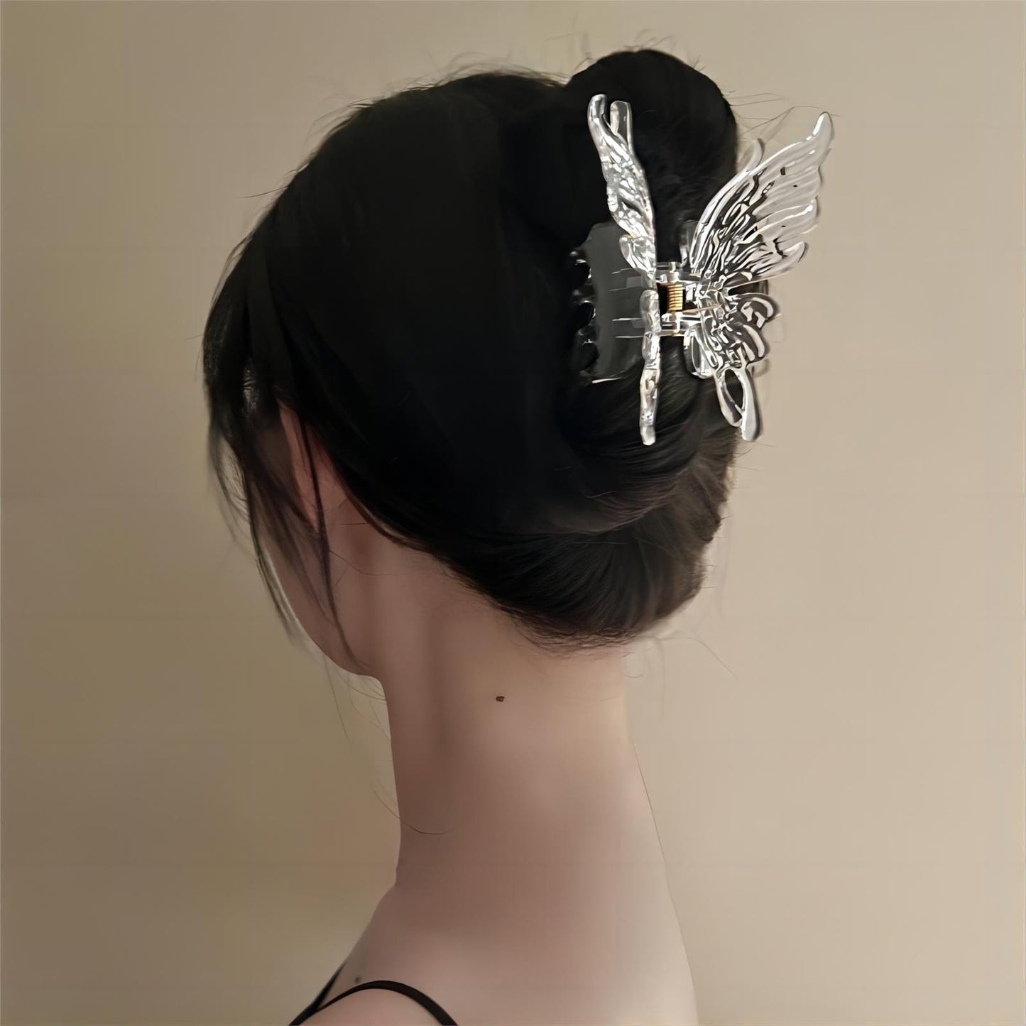 Sliver Hollow Butterfly Chignon Claw Clip Hair Clip