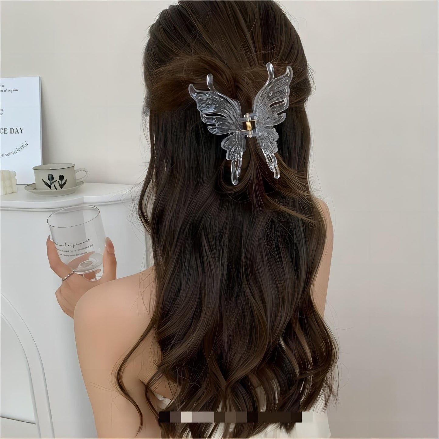 Sliver Hollow Butterfly Chignon Claw Clip Hair Clip