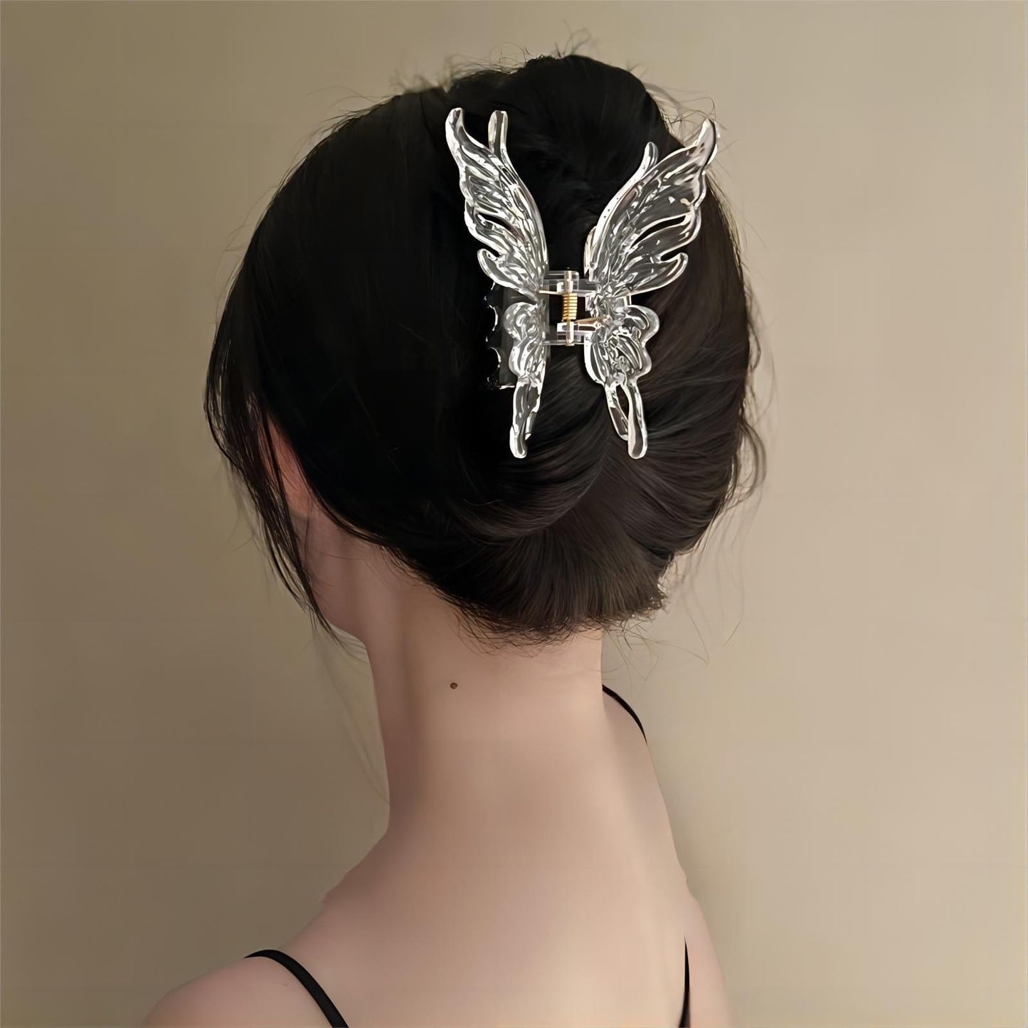 Sliver Hollow Butterfly Chignon Claw Clip Hair Clip