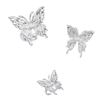 Sweet Three Butterflies Ring Set