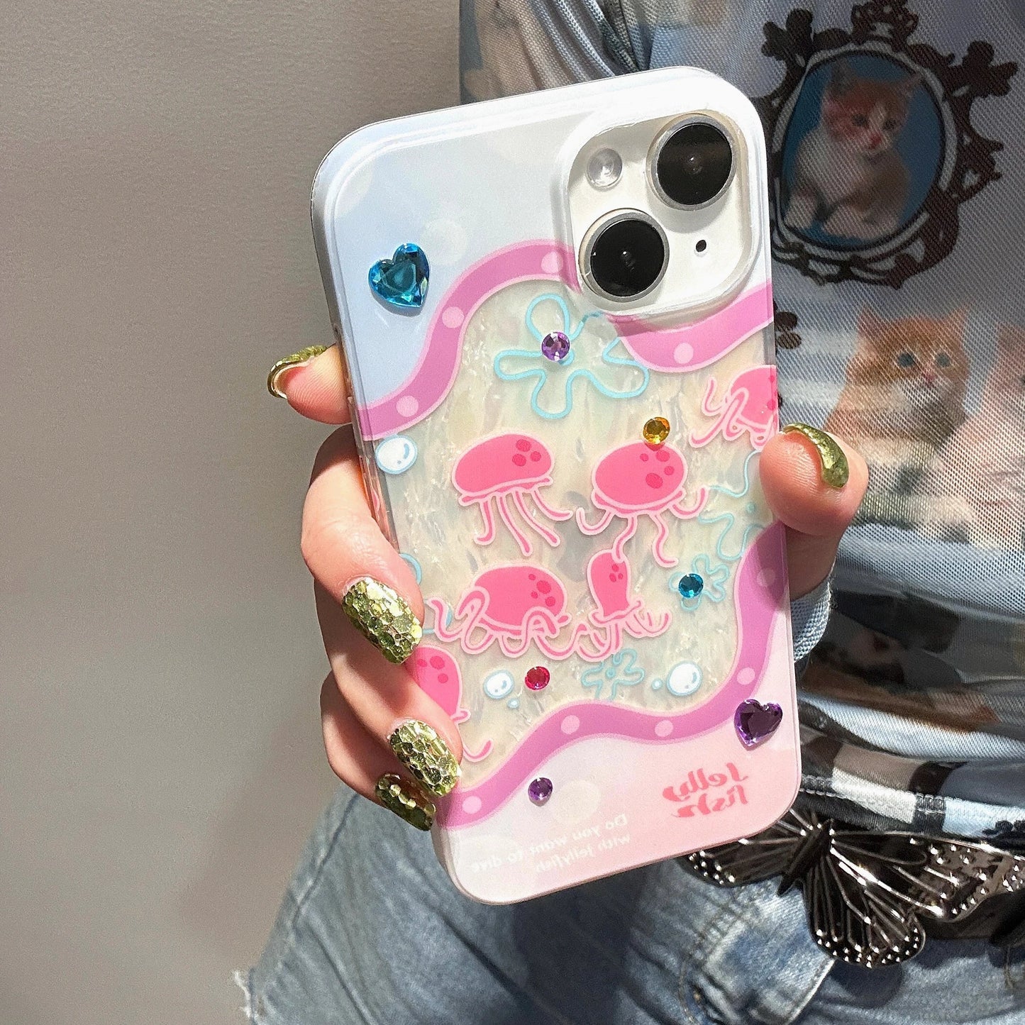 Glittering jellyfish iphone case - glitter - jelly fish - kawaii - babe - phone case